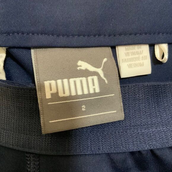 Puma Way 1 Navy Blue Button Front Cotton Tennis Golf Skort Pockets Size 2 - Picture 7 of 11